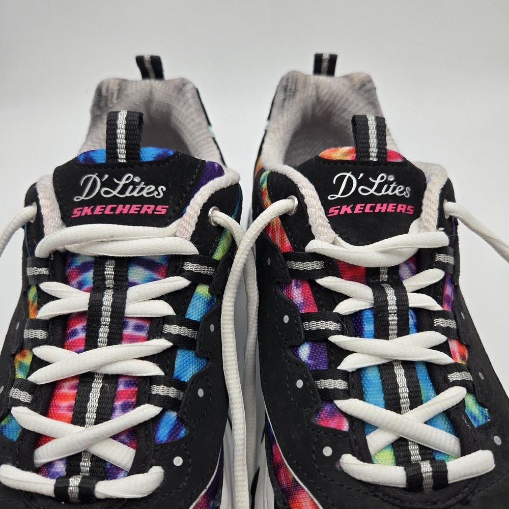 Skechers Women's D'Lites Summer Fiesta Sneakers Size 10 Black Vibrant Rainbow - Picture 9 of 12